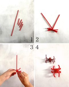 ハロウィンの蜘蛛をモールで作る方法と作り方の解説
